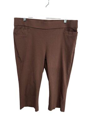 Coral Bay 16 Brown Capri Pants Stretch Rayon Blend Minimalist Old Money